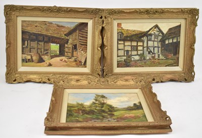 Lot 208 - UNATTRIBUTED; a group of three gilt framed...