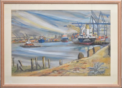 Lot 259 - BARBARA MORRISON; coastal watercolour,...