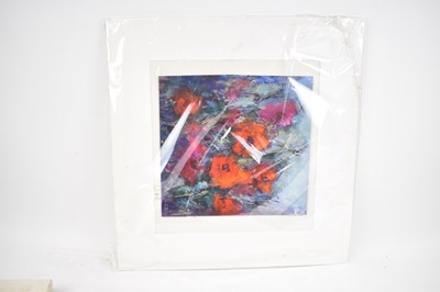 Lot 258 - LINDA ZELIN; an abstract oil on board, coastal...