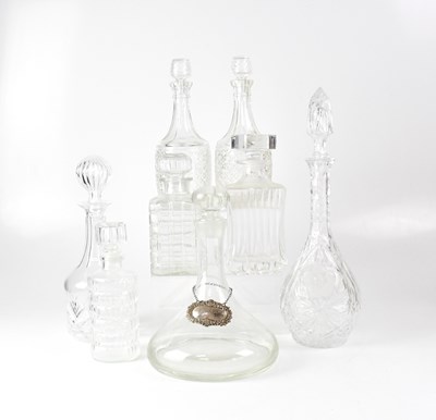 Lot 632 - A small group of decanters, including a...