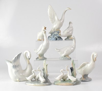 Lot 348 - NAO; nine figures of ducks, swans and geese,...