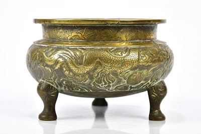 Lot 1030 - A 19th century Chinese bronze censer, with...