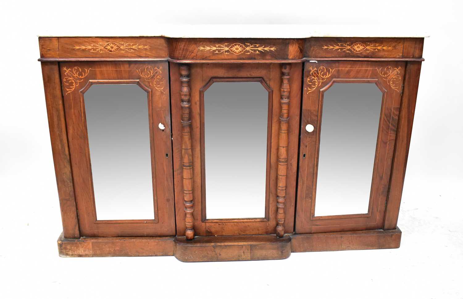 Lot 14 - A Victorian rosewood breakfront marble top...