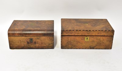 Lot 146 - Two Victorian walnut writing slopes, both with...