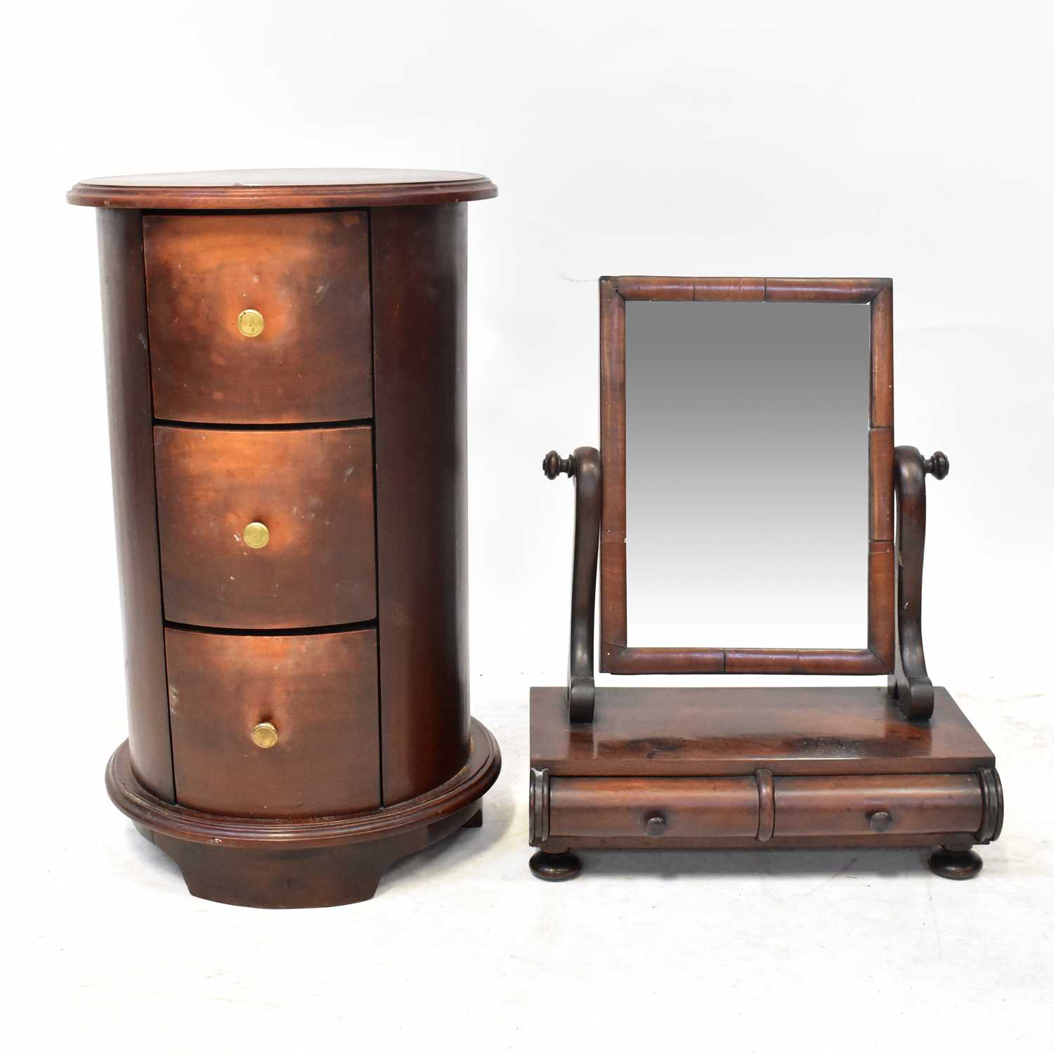 Lot 10 - A Victorian mahogany swing toilet mirror with...