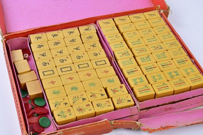 Lot 1451 - A Mahjong set, with instruction booklet.