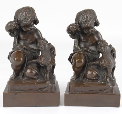 Lot 683 - Two early 20th century hollow filled bronzed...