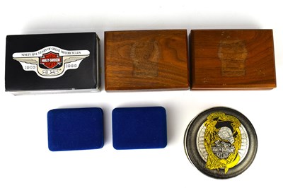 Lot 184 - ZIPPO; six Harley-Davidson commemorative...