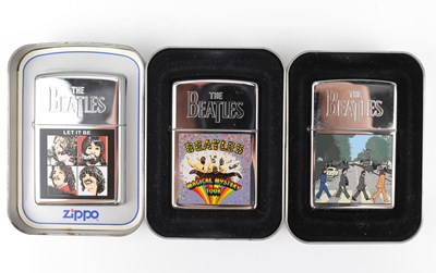 Lot 187 - ZIPPO; three 'The Beatles' collectors'...