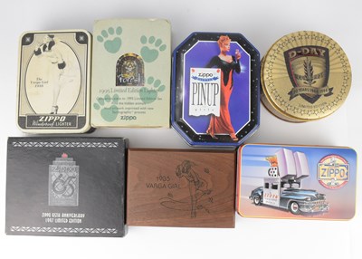 Lot 185 - ZIPPO; seven collectors' edition lighters,...