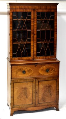 Lot 53 - An Edwardian mahogany secrétaire