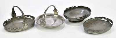 Lot 293 - ARCHIBALD KNOX FOR ENGLISH PEWTER; a bread...