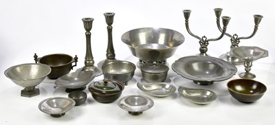 Lot 417 - JUST PEWTER; an unusual Arts & Crafts style...