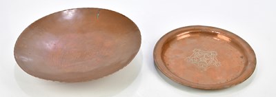 Lot 321 - HUGH WALLIS; an Arts & Crafts style copper...