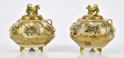 Lot 1161 - A pair of Japanese Meiji period Satsuma koros...