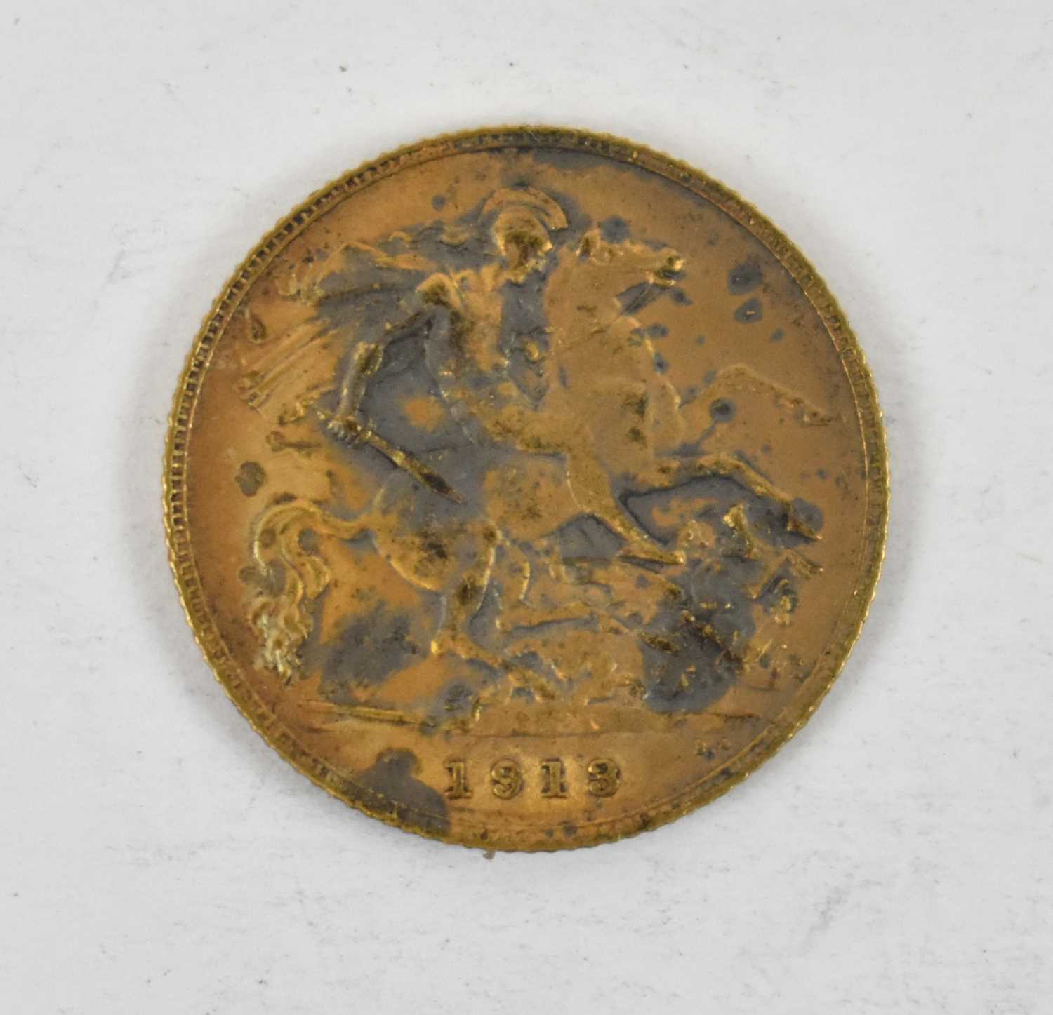 Lot 873 - A George V 1913 half sovereign.