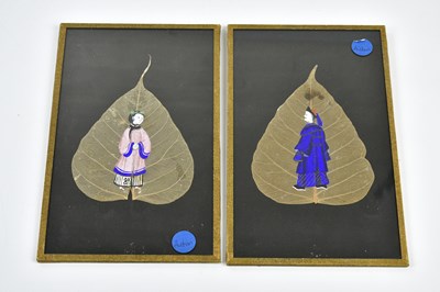 Lot 1032 - A pair of 19th century Chinese pith paintings...