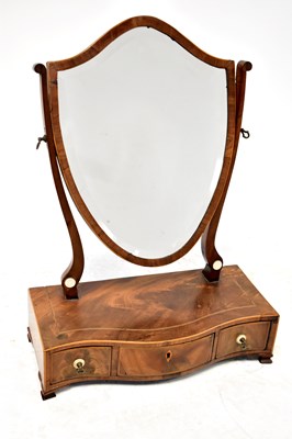 Lot 72 - A Victorian shield-shaped swing dressing table mirror