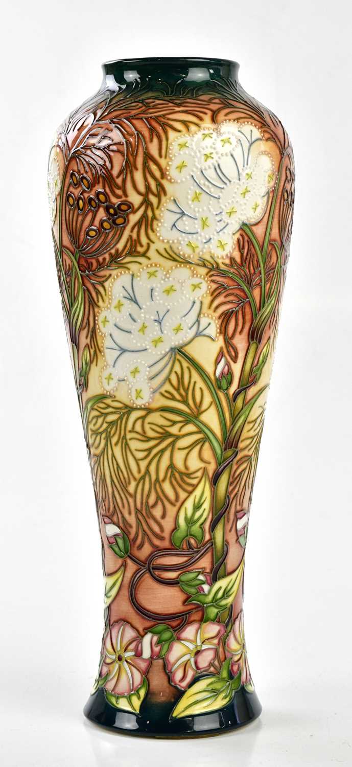 Lot 73 - RACHEL BISHOP FOR MOORCROFT; a tall trial vase...