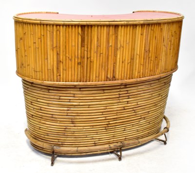 Lot 75 - A freestanding bamboo kidney-shaped bar