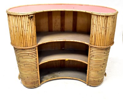 Lot 75 - A freestanding bamboo kidney-shaped bar