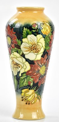 Lot 144 - EMMA BOSSONS FOR MOORCROFT; a tapering vase,...