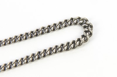 Lot 3039 - A hallmarked silver watch chain and T-bar,...