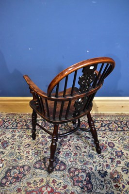 Lot 2418 - A 19th century yew wood Windsor chair with...