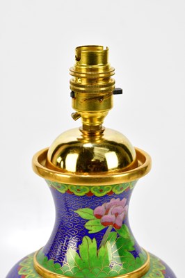 Lot 1627 - A modern cloisonne lamp, 40cm.