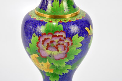 Lot 1627 - A modern cloisonne lamp, 40cm.