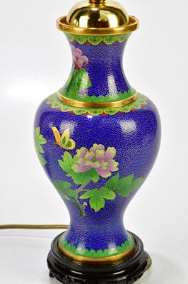 Lot 1627 - A modern cloisonne lamp, 40cm.