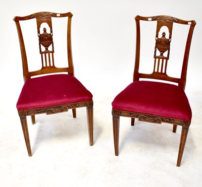 Lot 22 - Five early 20th century mahogany splat back dining chairs