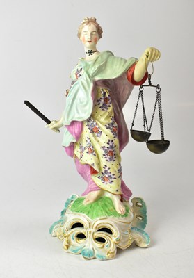 Lot 402 - CHELSEA DERBY; a c.1770 figure of 'Justice'...