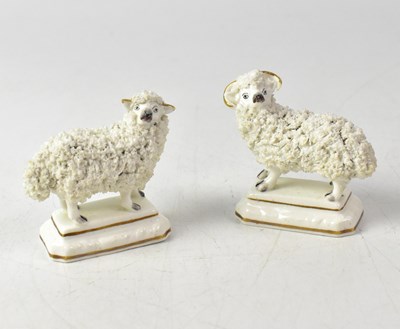 Lot 373 - A pair of c.1850 Staffordshire models of a ram...