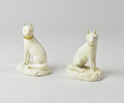 Lot 411 - ROCKINGHAM; a pair of porcelain models of...