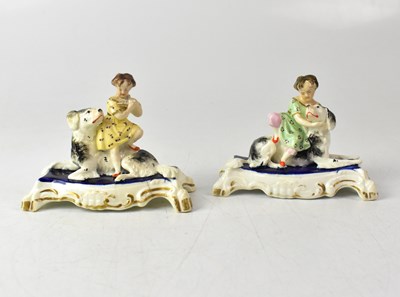 Lot 404 - A pair of c.1835 English porcelain figures,...