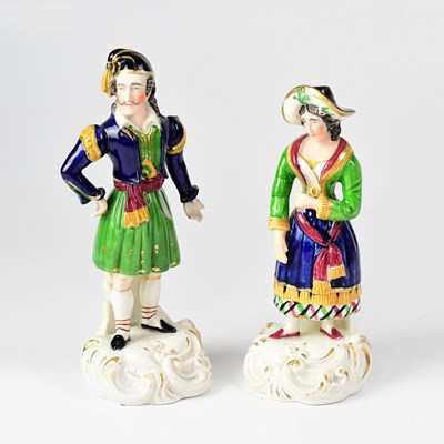 Lot 383 - A pair of 19th century Staffordshire figures...