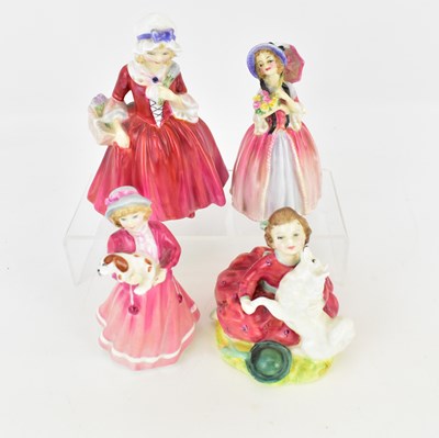 Lot 620 - ROYAL DOULTON; four porcelain figures...