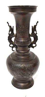 Lot 407 - A Japanese Meiji period bronze twin-handled...