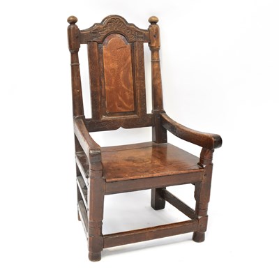 Lot 72 - A late 18th century oak joint child's chair,...