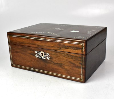 Lot 149 - A Victorian rosewood and mother of pearl...