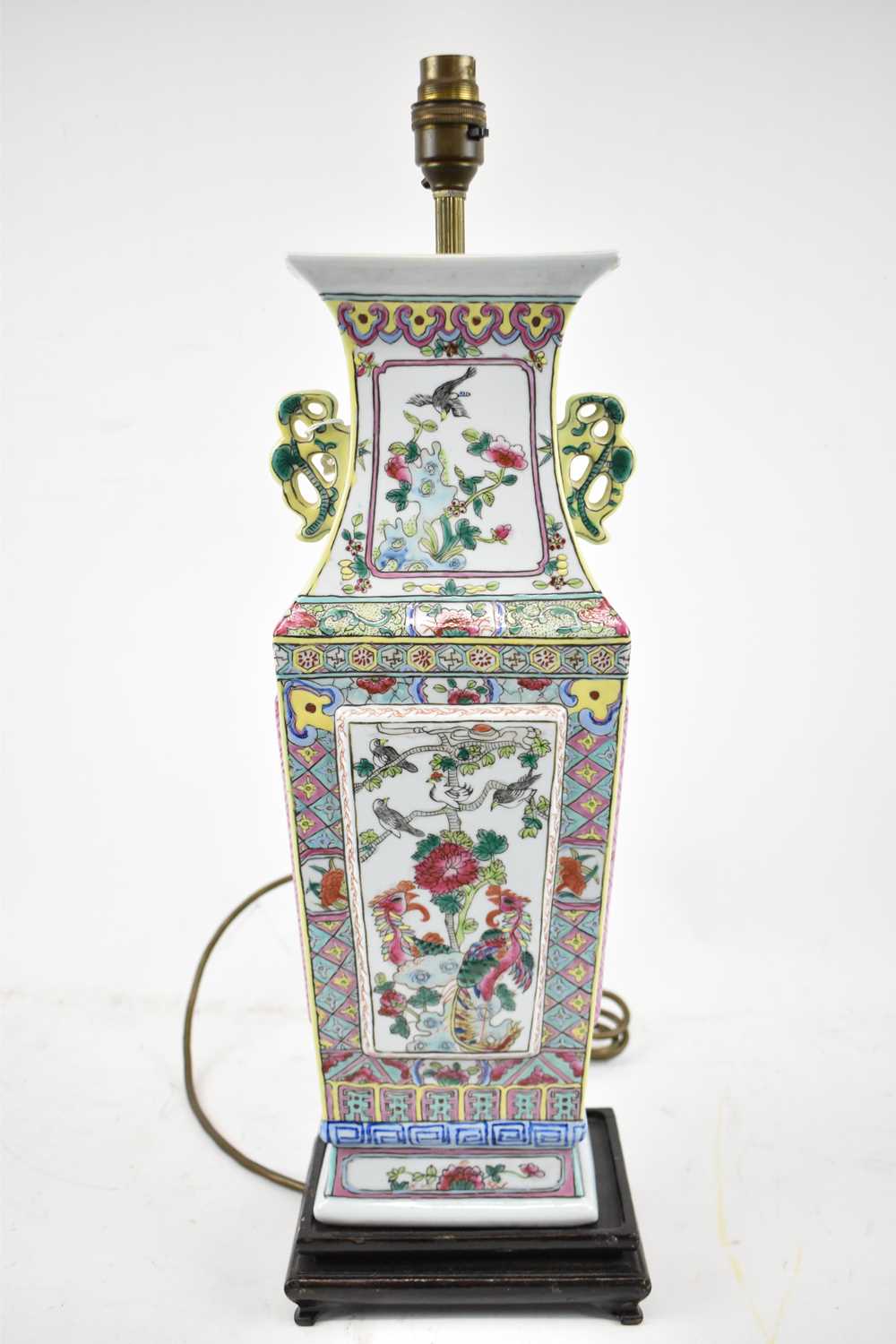 Lot 620 - A decorative 20th century Chinese table lamp,...