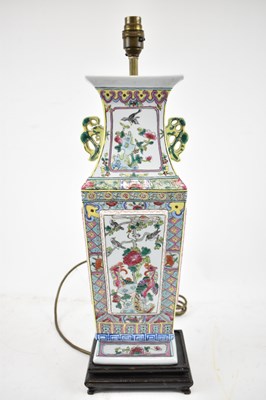 Lot 620 - A decorative 20th century Chinese table lamp,...