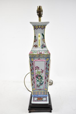 Lot 620 - A decorative 20th century Chinese table lamp,...