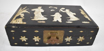 Lot 422 - A Japanese black lacquer mother of pearl...