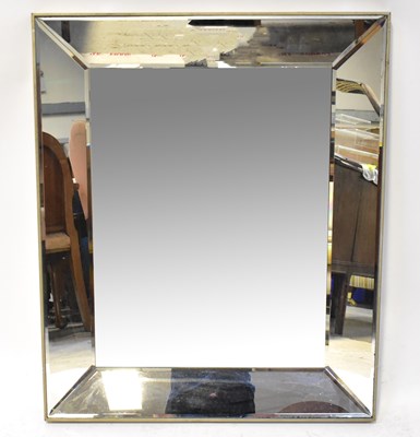 Lot 86 - A contemporary wall mirror with silvered frame...