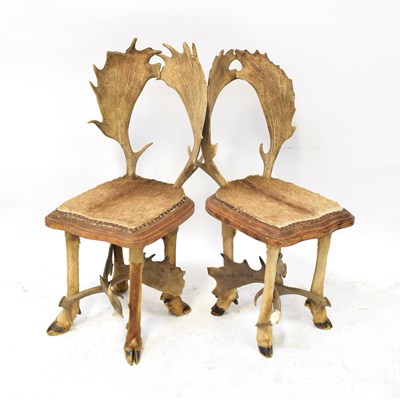 Lot 73 - A pair of chairs made from various parts of...