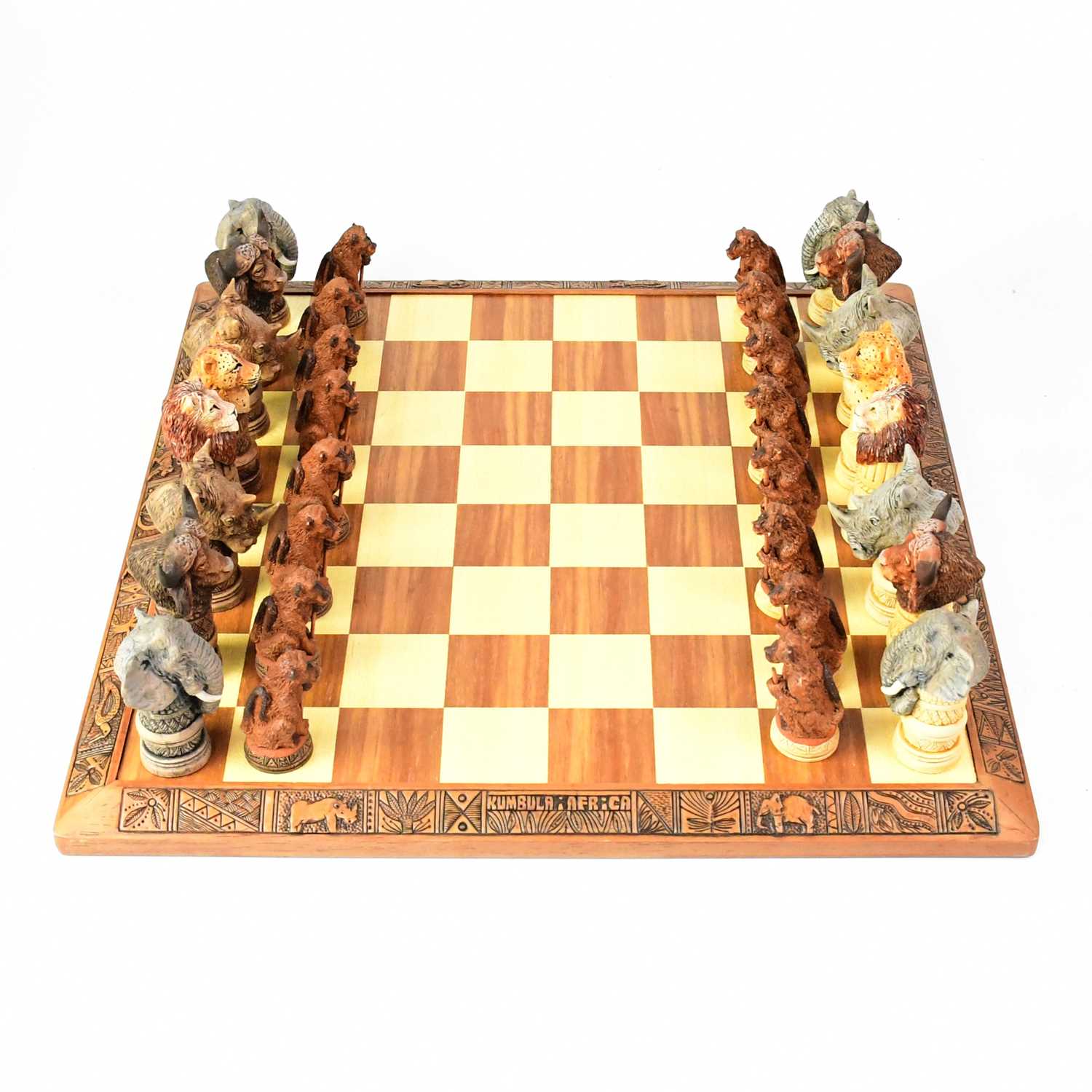 Lot 135 - GALA STAR CC; a hand painted chess set, with...