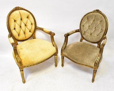 Lot 49 - Two pairs of contemporary gilded button...