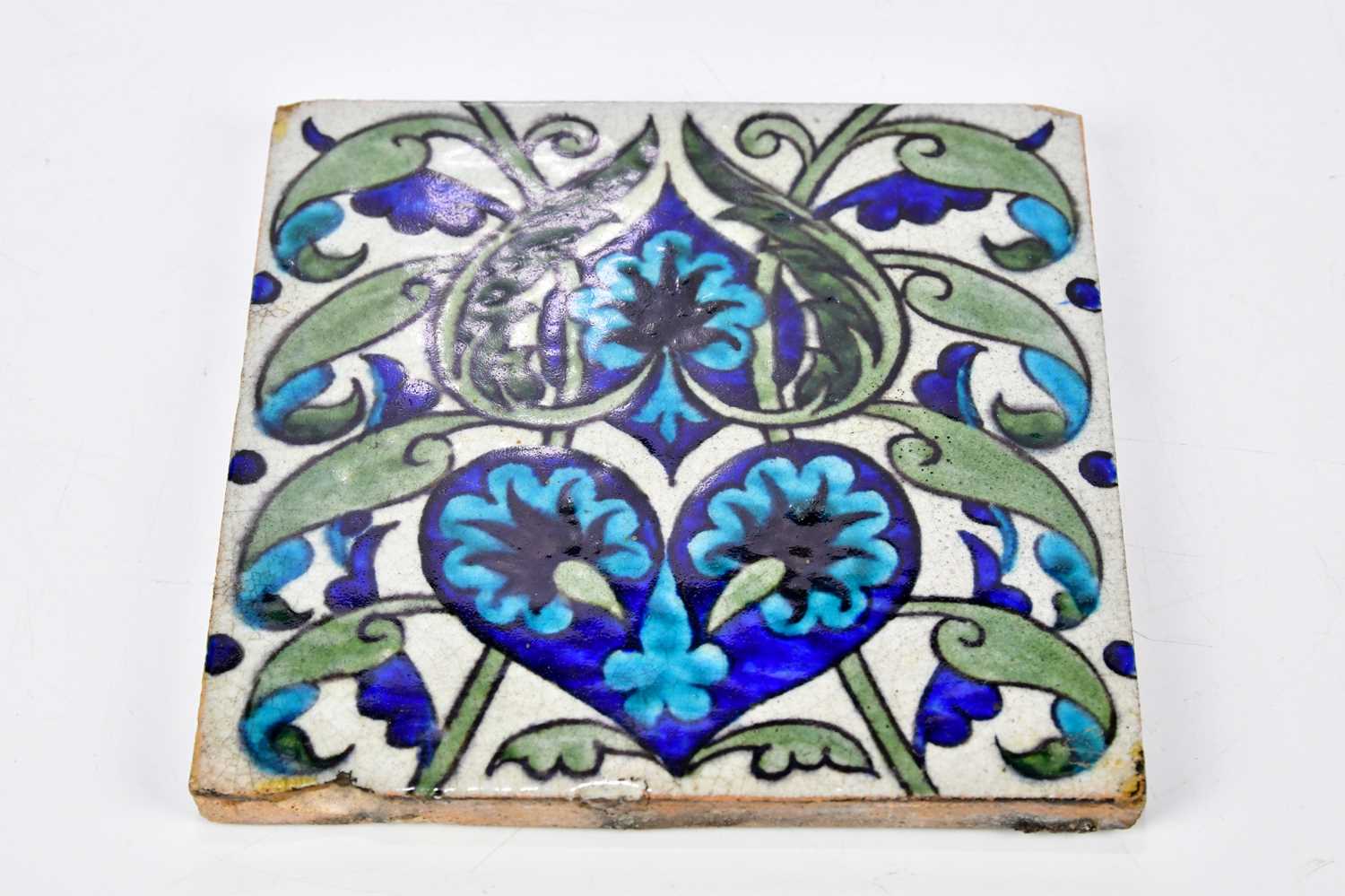 Lot 157 - WILLIAM DE MORGAN; an Art Pottery tile with...